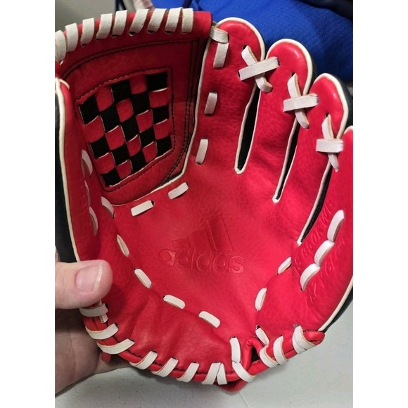 Adidas Baseball YOUTH 9.5" Glove Eazy Close Red Black‎ - Picture 1 of 6
